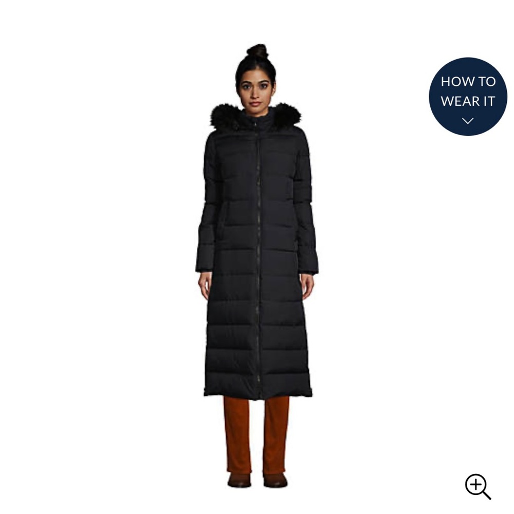 Lands’ End Women’s Down Maxi Coat. TEMPERATURE RATING – WARMEST: -25° to +10° F